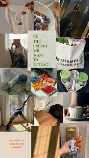 That Girl Aesthetic Pamper Day Collage Wallpaper