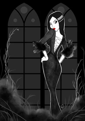 The Addams Family Sexy Morticia Wallpaper