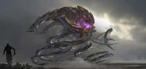 The Alien Vanguard Vel'koz Stares Into Oblivion Wallpaper