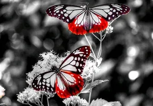 The Alluring Beauty Of A White Butterfly. Wallpaper