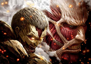 “the Armored Titan, A Formidable Colossus Responsible For Massive Destruction, Stares Into The Void.” Wallpaper