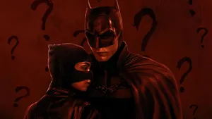The Batman And Catwoman In Red Wallpaper