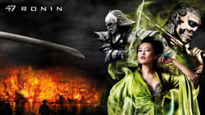 The Battle Of 47 Ronin In A Vibrant Scene Wallpaper