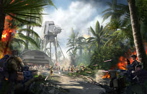 The Battle Of Scarif: War And Chaos In A Distant Galaxy Wallpaper