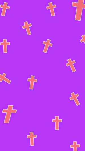 The Beauty Of Faith And Hope -- A Pink Cross Against A Blue Sky Wallpaper