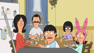 The Belcher Family Enjoying A Meal Together At Bob's Burgers Wallpaper