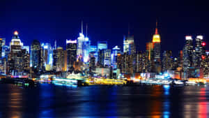 The Big Apple Shines Bright At Night. Wallpaper