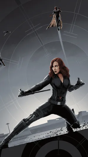 The Black Widow Iphone: Power In The Palm Of Your Hand Wallpaper