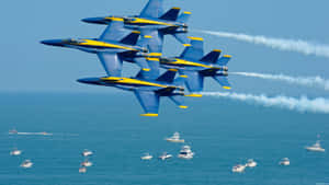 The Blue Angels In Flight Wallpaper