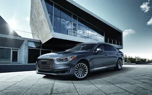 The Breathtaking Blue Steel Genesis G90 In High Definition Wallpaper