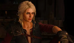 The Breathtaking View Of A Woman With White Hair, Known As Ciri, In A Lush Green Forest. Wallpaper