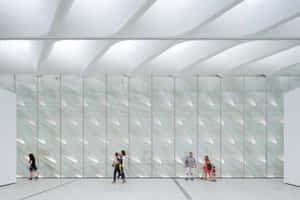 The Broad Museum Interior Visitors Wallpaper