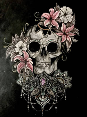 The Chola Sugar Skulls Represent Life, Death And Celebration Wallpaper