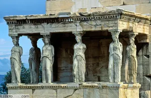 The Coffered Roof Over The Erechtheion's Maiden Porch Wallpaper