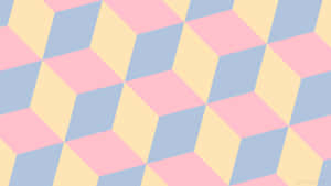 The Colorful Combination Of Blue, Pink And Yellow Wallpaper