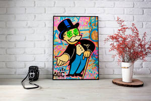 The Colourful Graffiti Art Of Monopoly Man Wallpaper