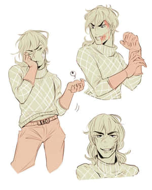 The Cunning Diego Brando In A Dynamic Action Pose Wallpaper