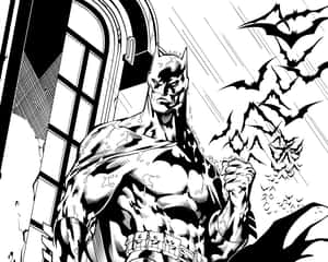 The Dark Knight - Batman In Stark Black And White Wallpaper