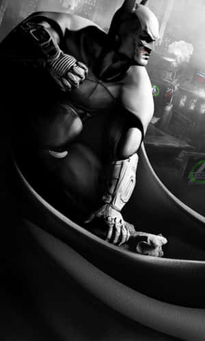 The Dark Knight In Black And White Wallpaper