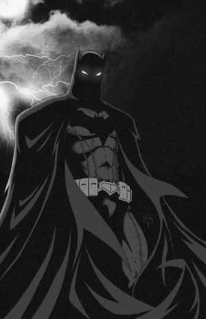 The Dark Knight In Monochrome Wallpaper