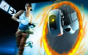 The Diverse Cast Of Portal Characters In Action Wallpaper