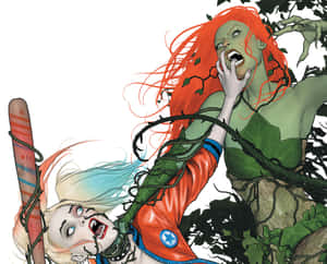 The Dynamic Duo: Harley Quinn And Poison Ivy Wallpaper