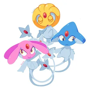 The Enigma Trio - Azelf, Uxie, And Mesprit In A Captivating Art Portrait Wallpaper