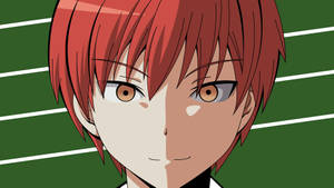 The Enigmatic Glance - Karma Akabane's Shadow Portrait Wallpaper