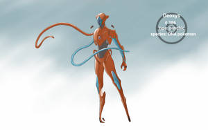 The Enigmatic Powerhouse - Deoxys Pokemon Fanart Wallpaper