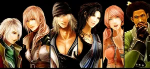The Epic Assembly Of Final Fantasy Characters Wallpaper