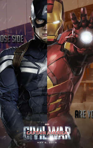 The Epic Battle Of Iron Man Vs Captain America Wallpaper