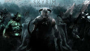 The Epic Battle Of The Dawnguard In Skyrim Wallpaper