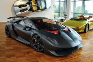 The Extraordinary Lamborghini Sesto Elemento Sports Car In Action Wallpaper