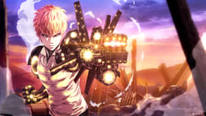 The Ferocious Genos In Action Mode Wallpaper