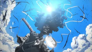 The Fierce And Legendary Afro Samurai Wielding His Katana Wallpaper