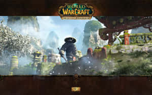 The Fierce And Mighty Pandaren Warrior In World Of Warcraft: Mists Of Pandaria. Wallpaper