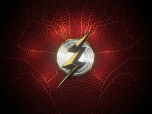The Flash Emblem Red Background Wallpaper