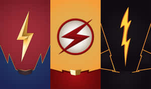 The Flash Logos Triptych Wallpaper