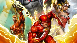 The Flash's Race Against Time In Justice League: The Flashpoint Paradox Wallpaper