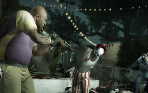 The Four Survivors Of Left 4 Dead Battle Against Zombies In An Epic Showdown Wallpaper