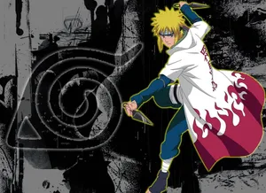 The Fourth Hokage, Minato Namikaze, In Action In The Iconic Naruto Series. Wallpaper