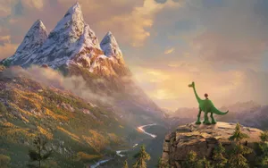 The Good Dinosaur Duo At The Mountains Wallpaper
