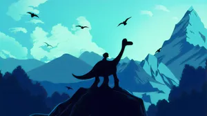 The Good Dinosaur Simple Illustration Art Wallpaper
