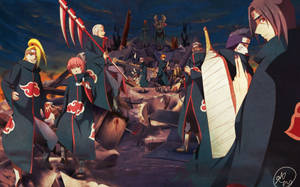 The Grand Assembly Of Akatsuki Members Wallpaper