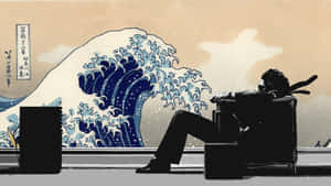 The Great Wave Art Representation Wallpaper