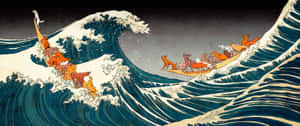 The Great Wave Isle Of Dogs Wallpaper