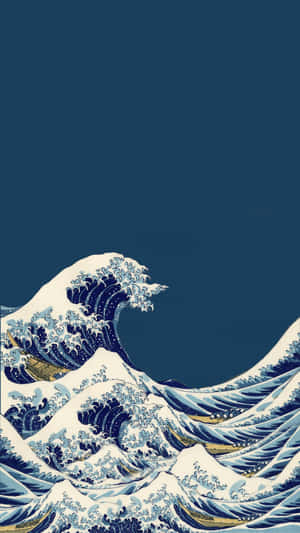 The Great Wave Plain Art Wallpaper