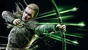 The Hobbit Is Aiming His Bow And Arrow Wallpaper