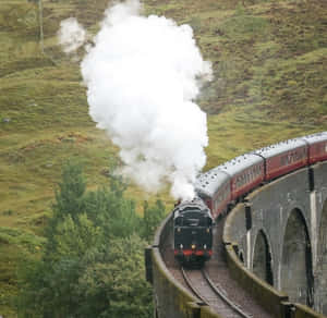 The Hogwarts Express Departs For Another Magical Journey Wallpaper
