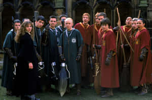 The Hogwarts Quidditch Team In Action. Wallpaper